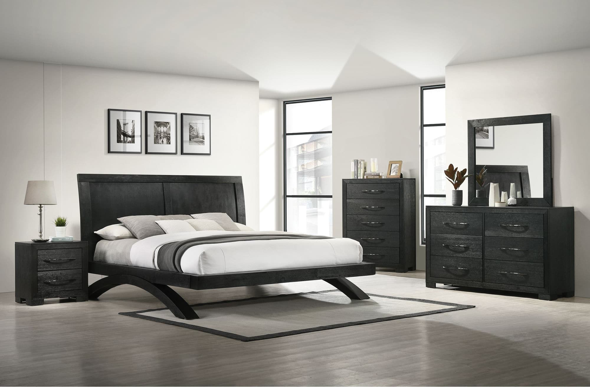 B275 Nightstand — Black Wood Grain