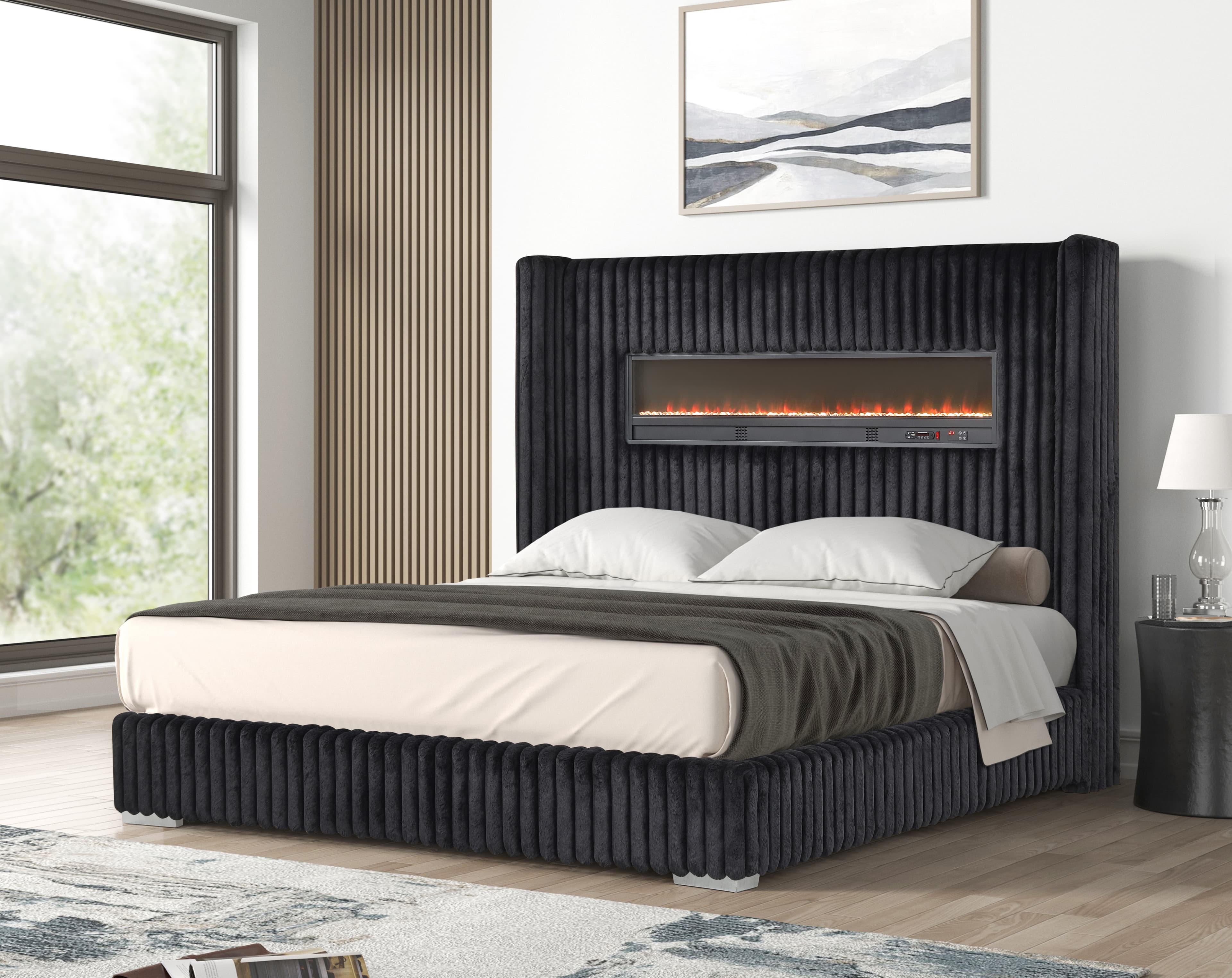 B535 BED Black King Bed