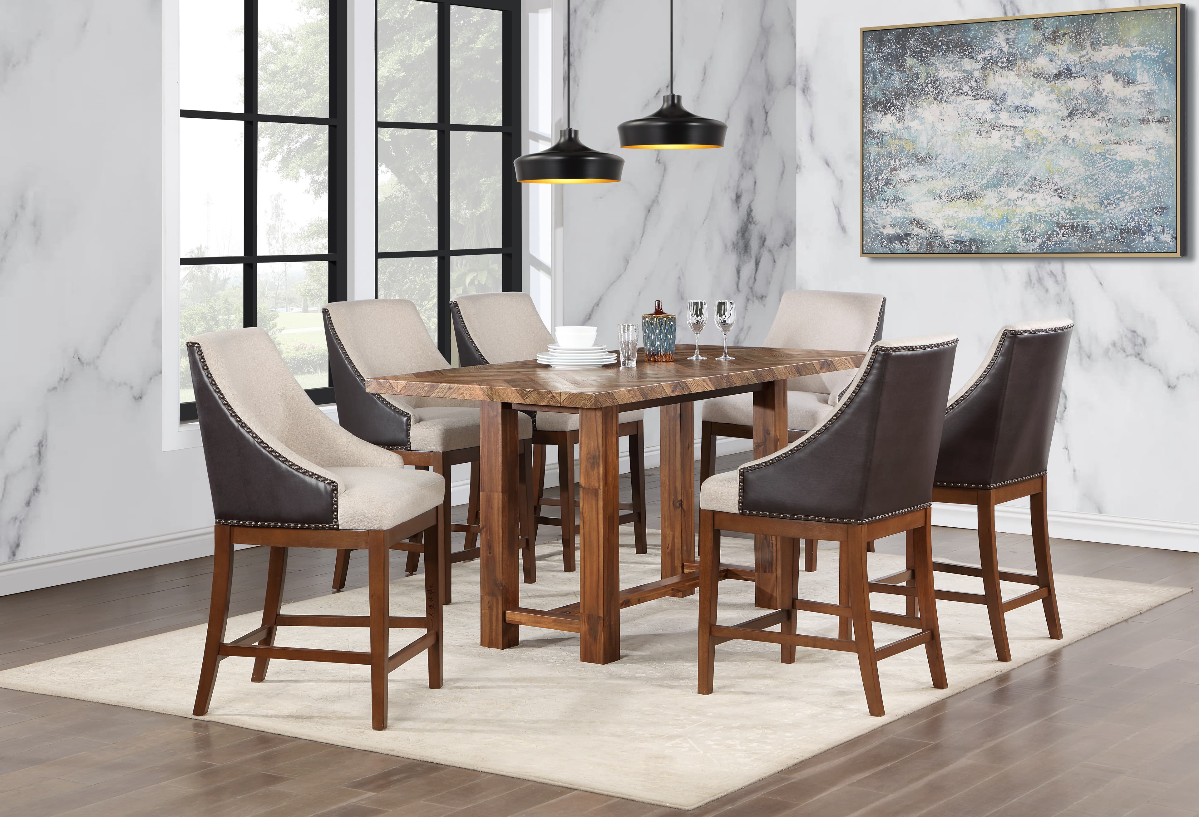 D301 Upholsterd Pub Chair — Two Toned