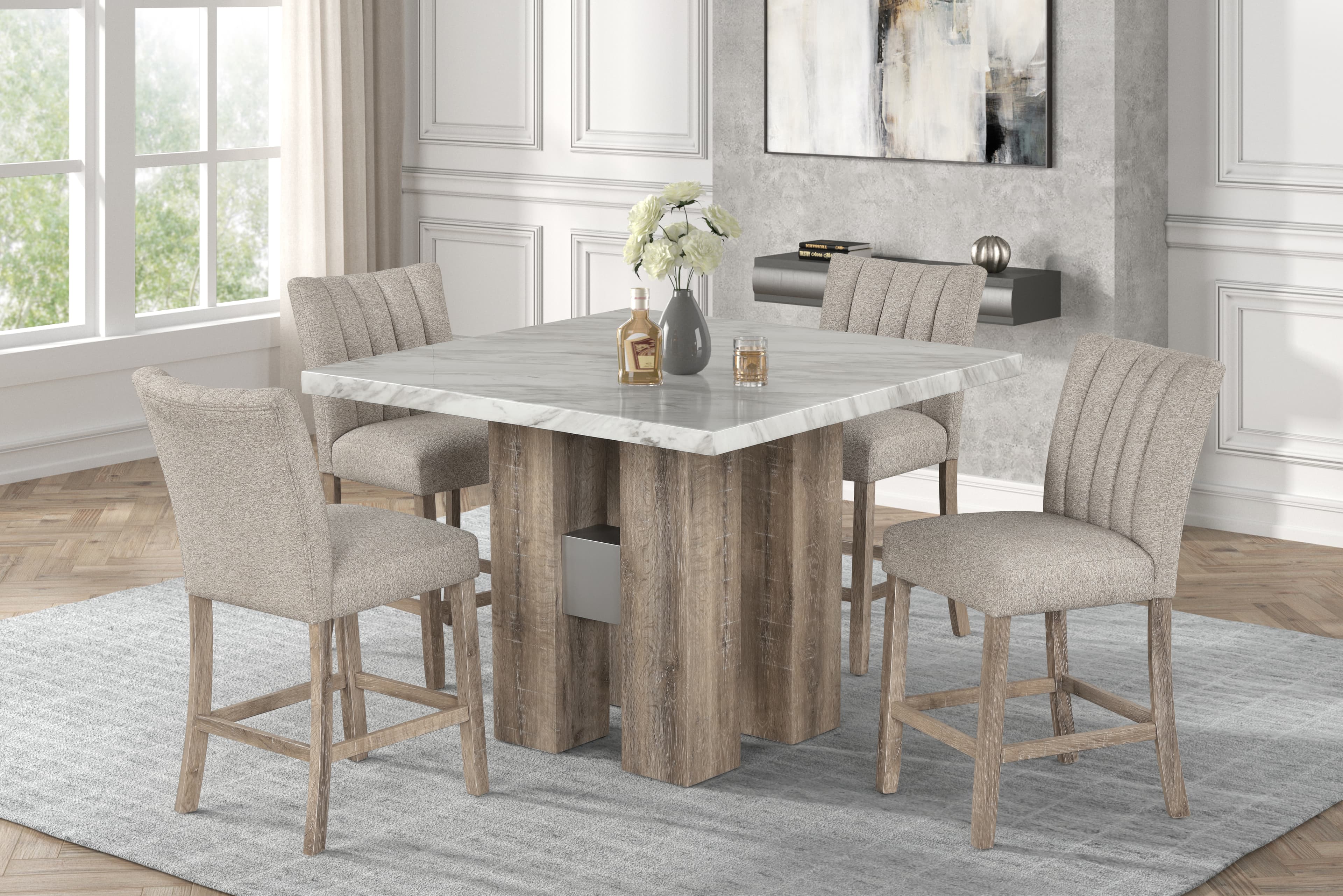 D306 Pub Table — Solid Wood With Matching 3d Paper