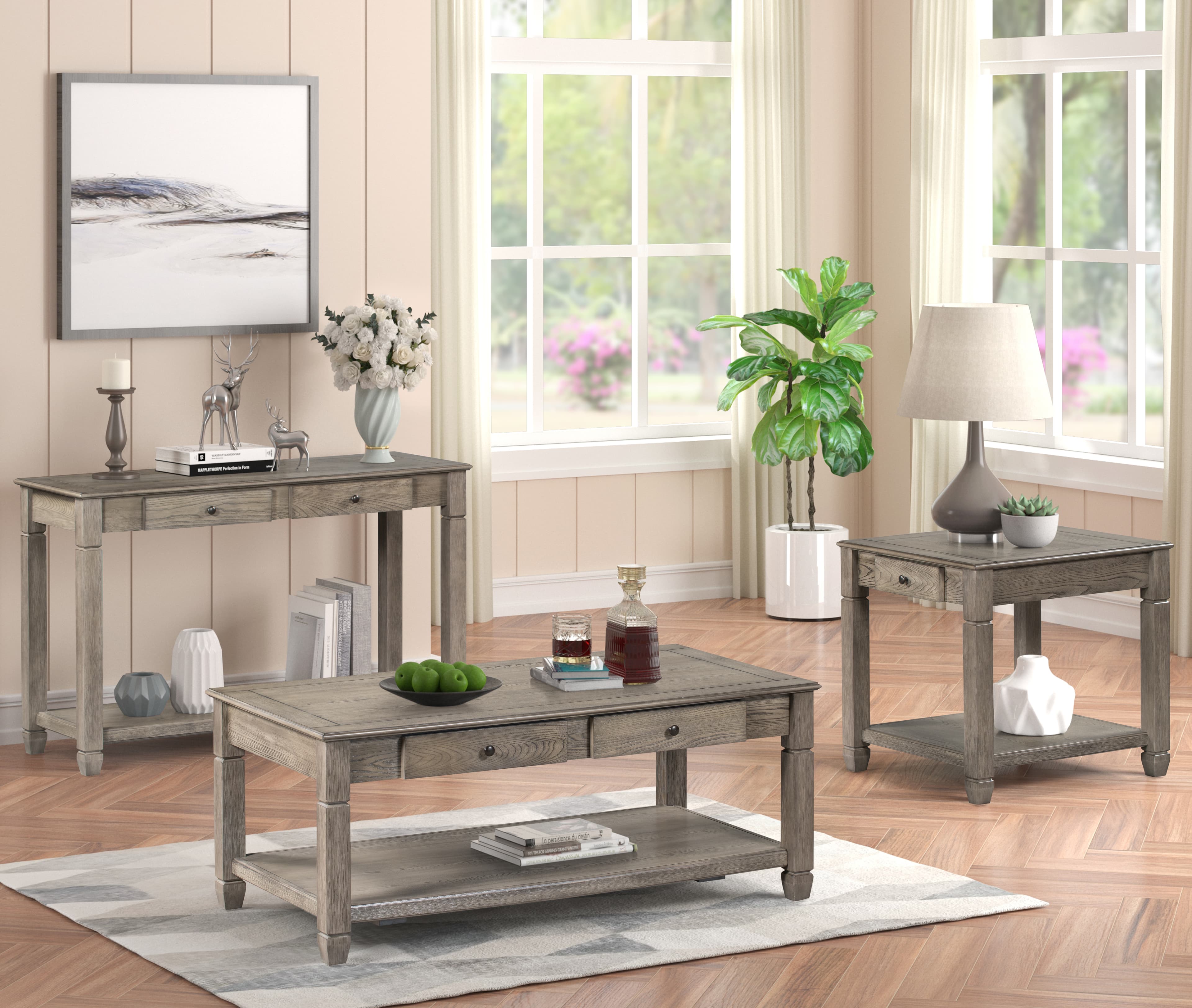 T346 Sofa Table — Antique Grey