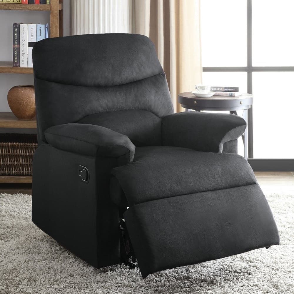 The lovely Arcadia recliner offers comfort, style and value for any home. A smooth fabric seat cushion provides relaxation from seat to toe with an easy to reach external handle for operating the reclining mechanism.