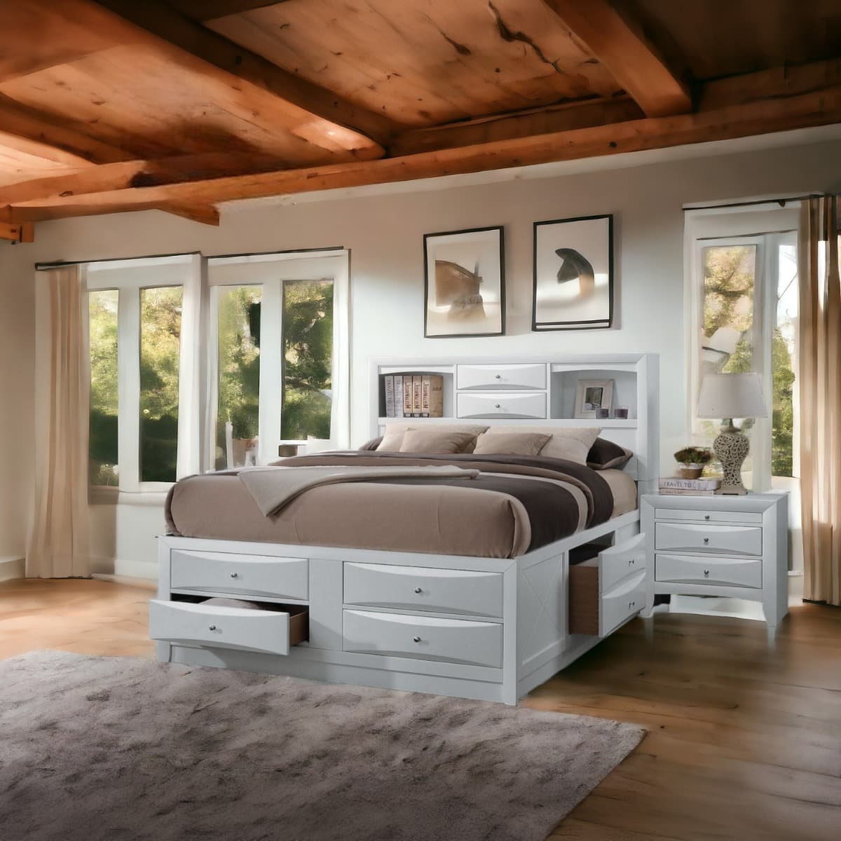 Queen Bed W/Storage 7