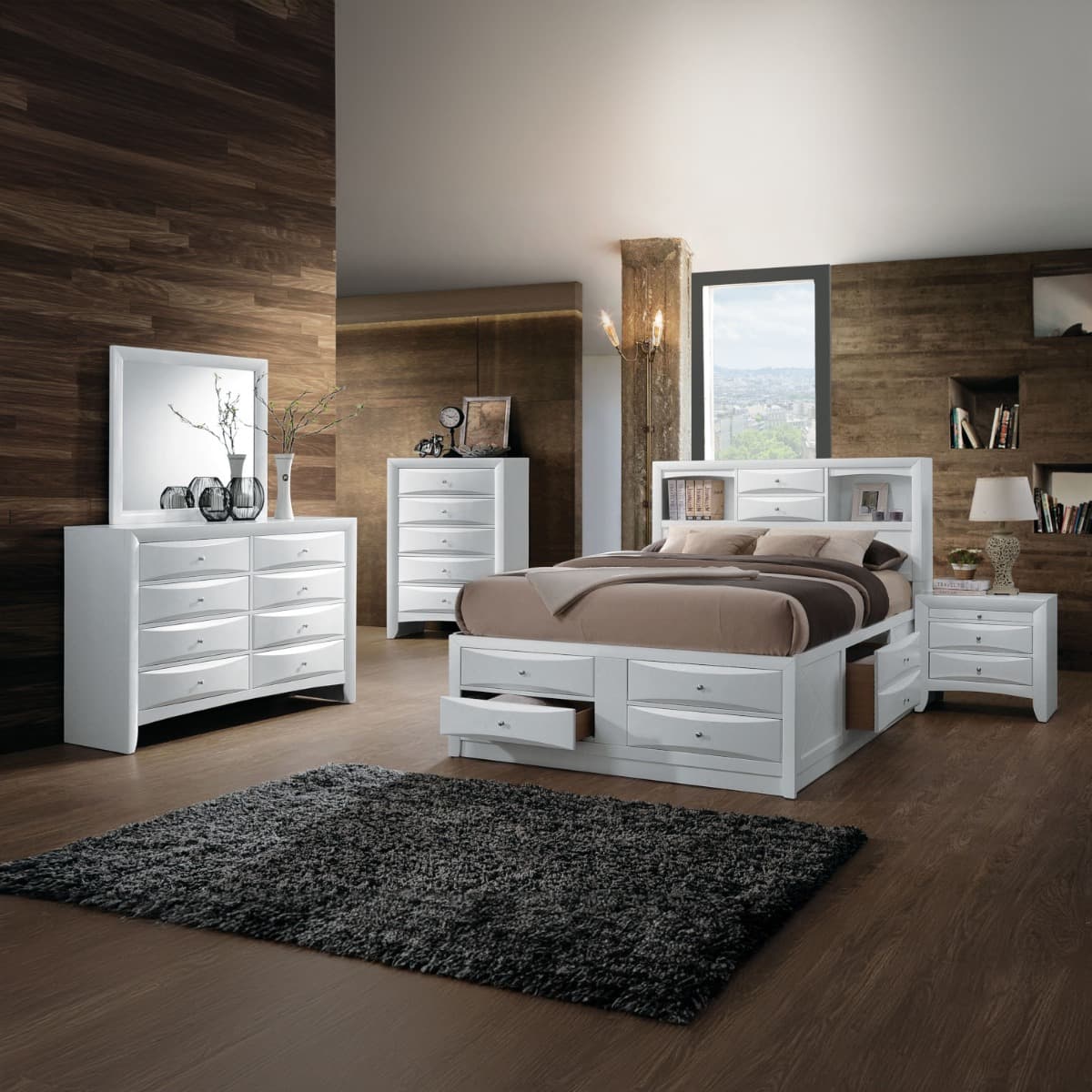 Queen Bed W/Storage 9