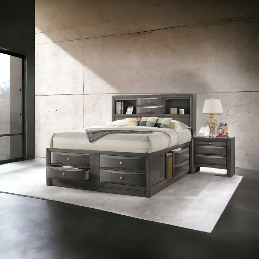 Eastern King Bed W/Storage 9