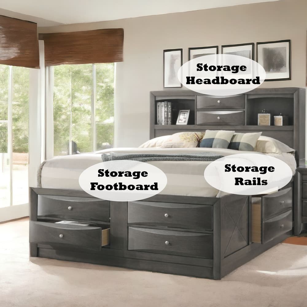 Eastern King Bed W/Storage 12