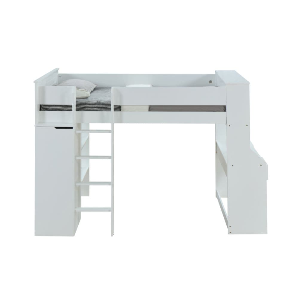 Twin Loft Bed W/Desk & Wardrobe 3