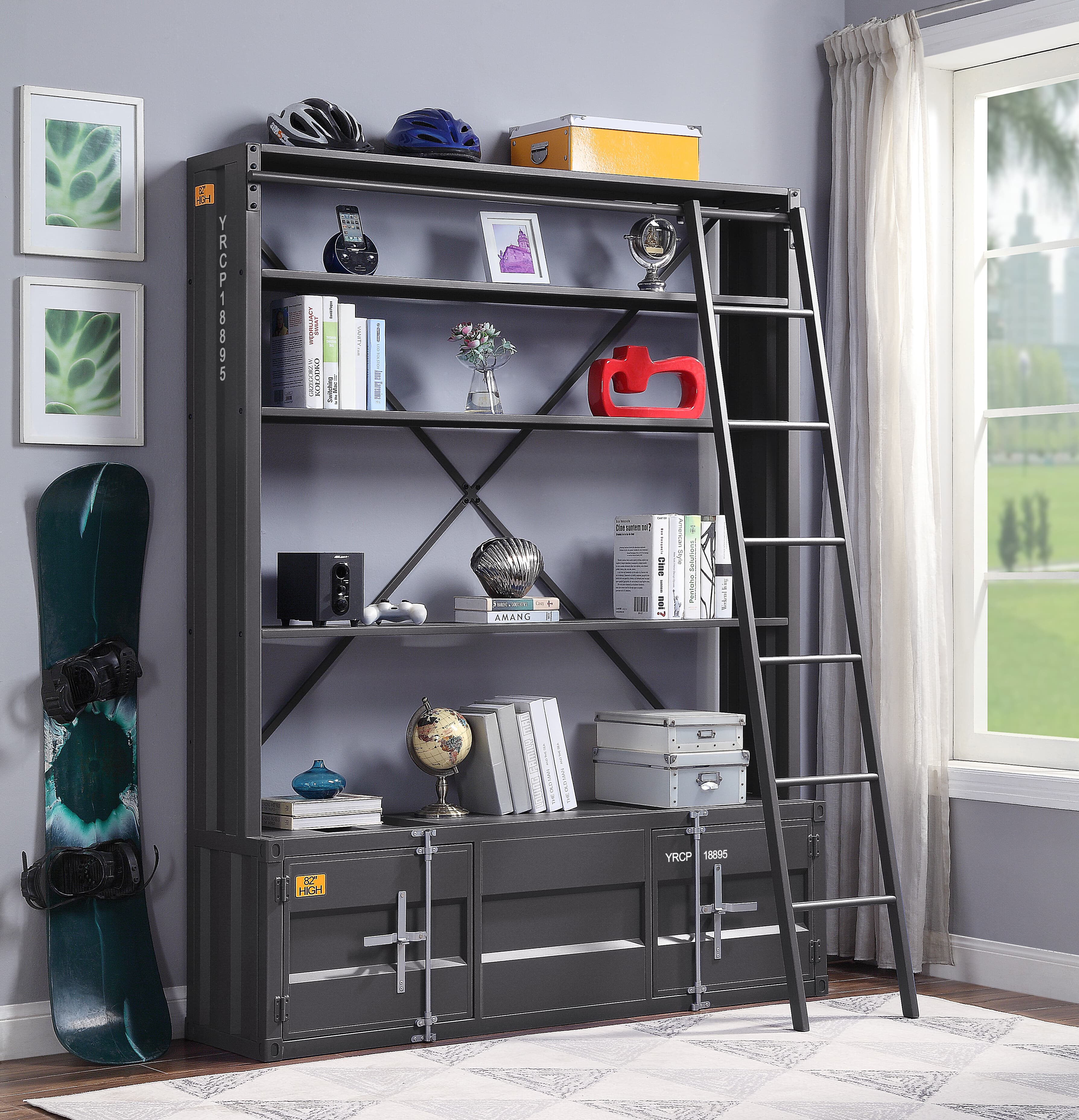 Bookcase W/Ladder 6