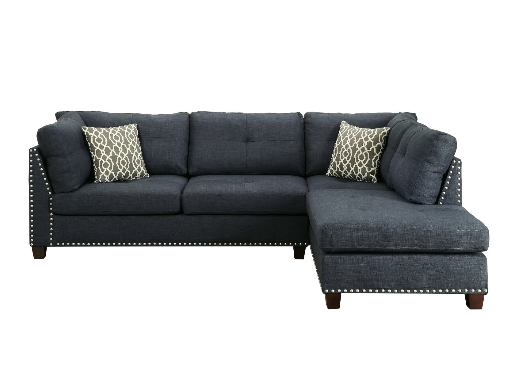 Sectional Sofa & Ottoman W/2 Pillows 4