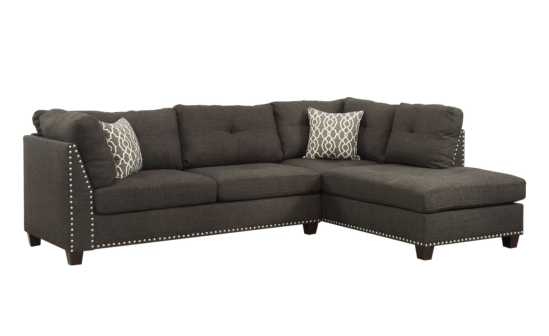 Sectional Sofa & Ottoman W/2 Pillows