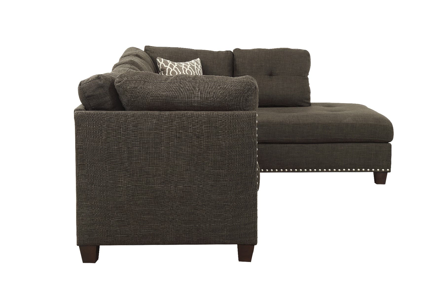 Sectional Sofa & Ottoman W/2 Pillows 4