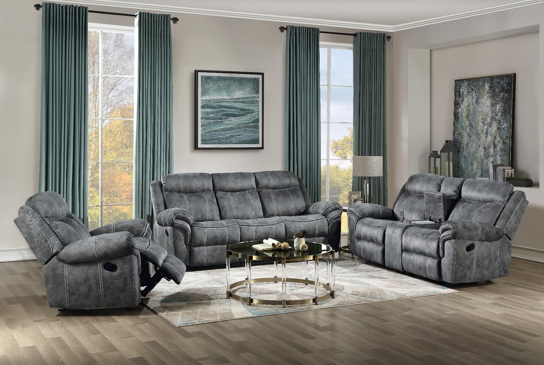 Motion Sofa & Console W/USB Port