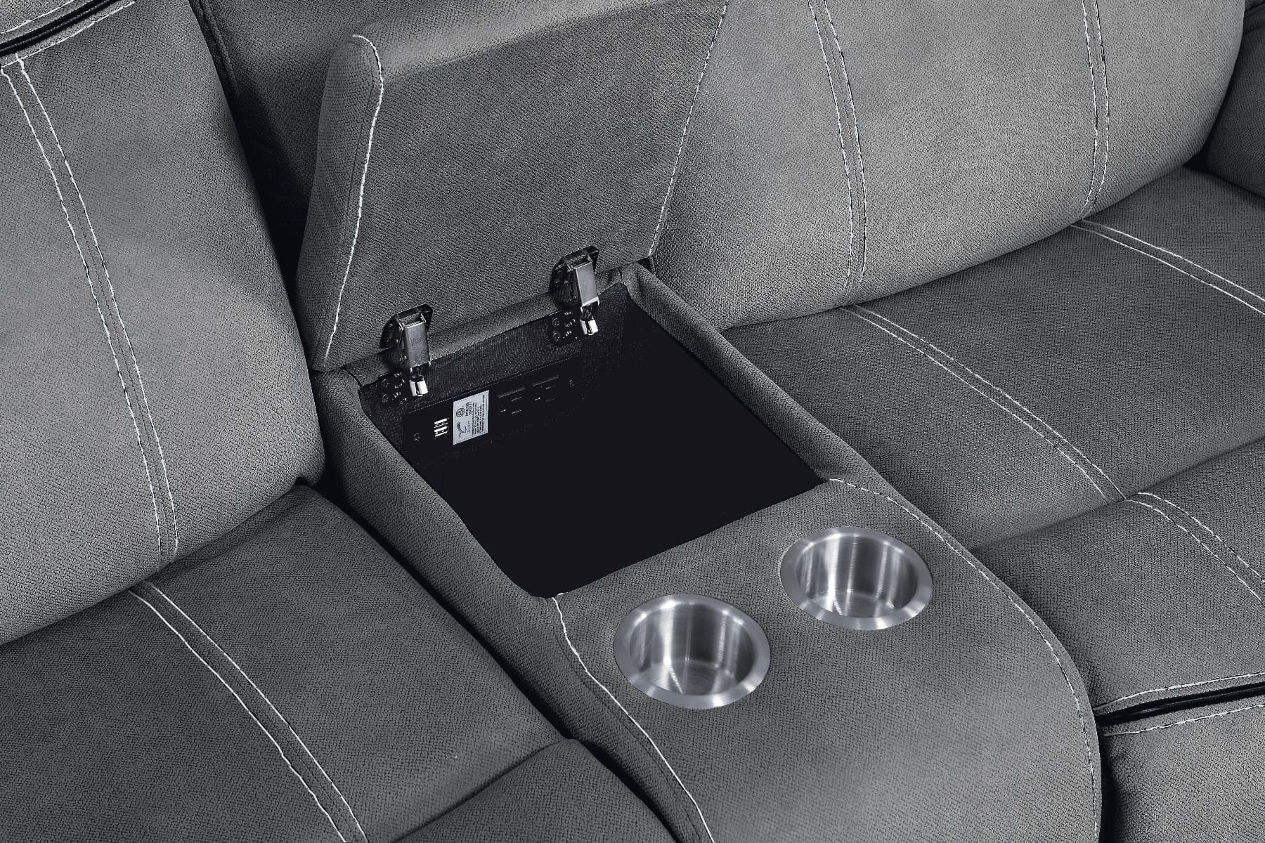 Motion Loveseat & Console W/USB Port 5