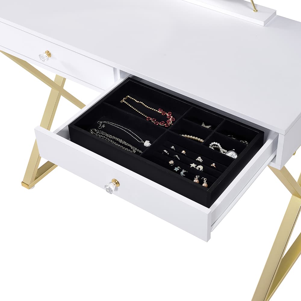 Vanity Desk W/Mirror & Jewelry Tray 5