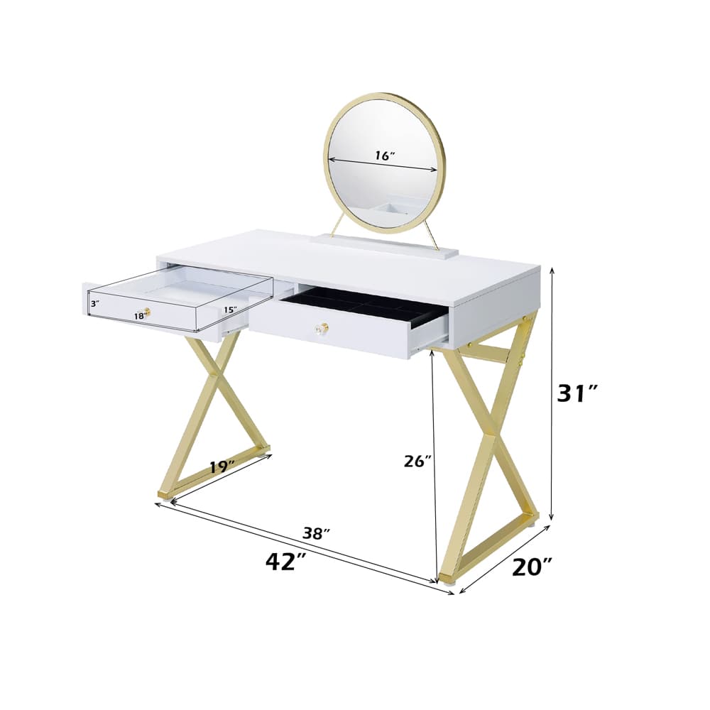 Vanity Desk W/Mirror & Jewelry Tray 7