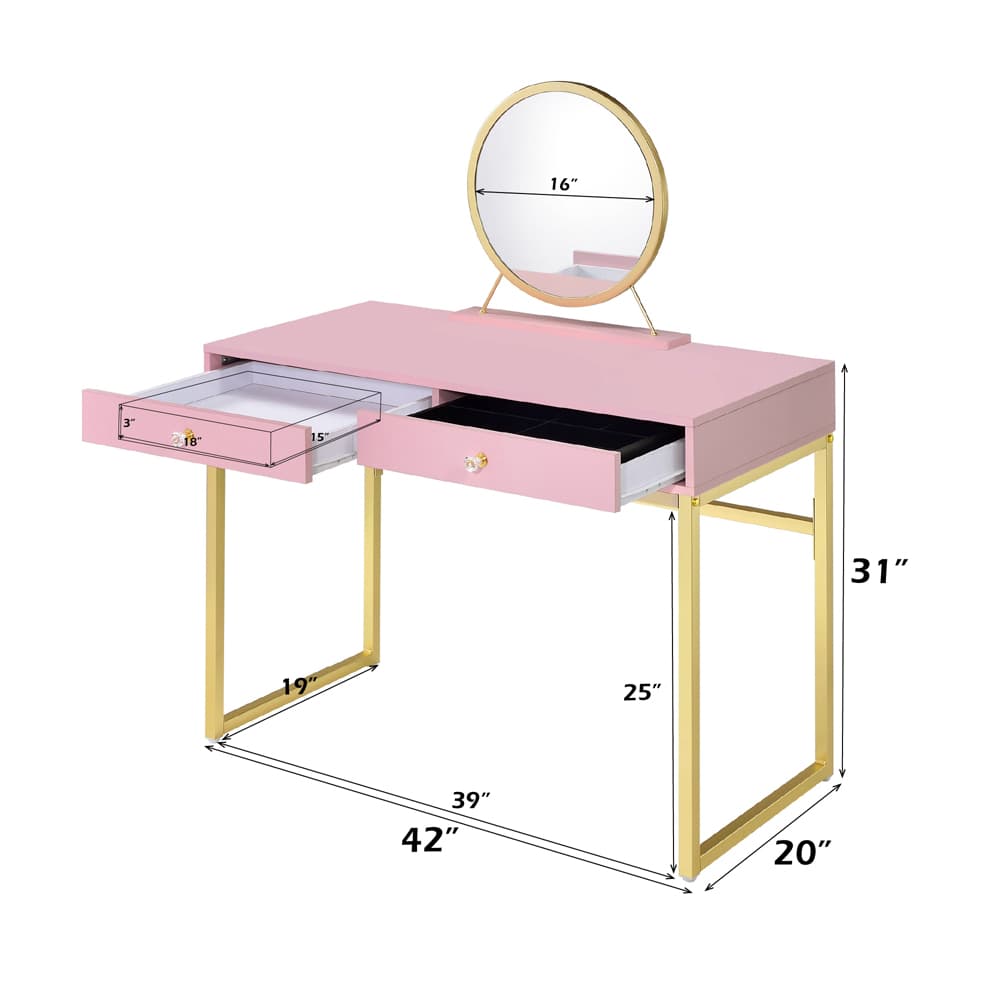 Vanity Desk W/Mirror & Jewelry Tray 7