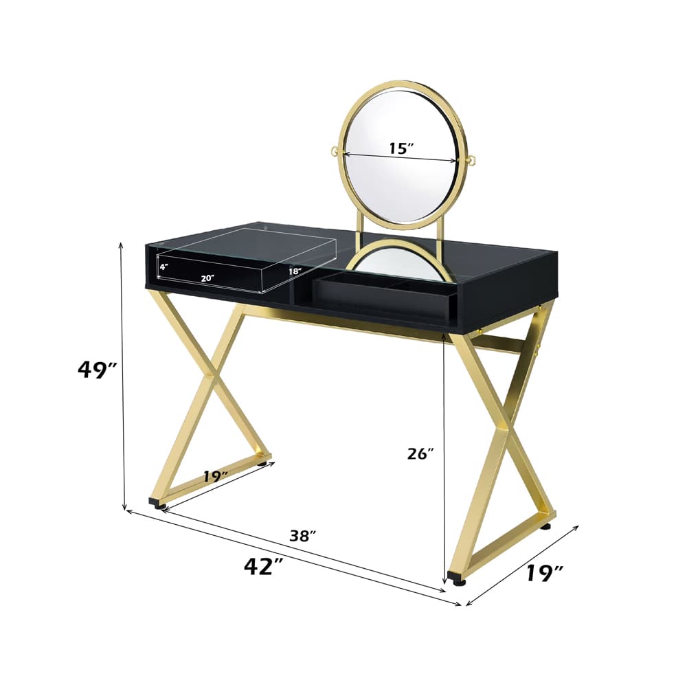 Vanity Desk W/Mirror & Jewelry Tray 6