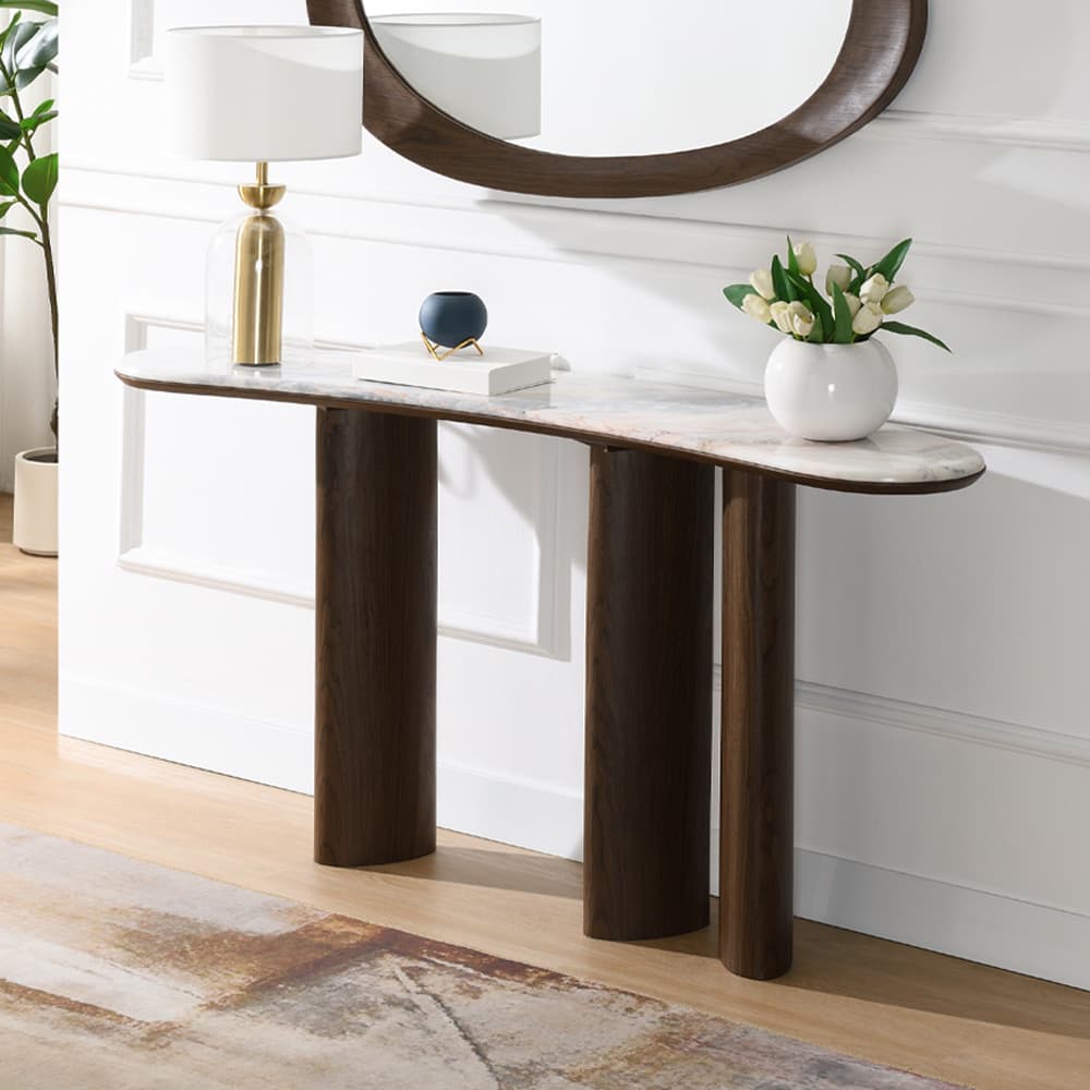 Console Table W/Natural Marble