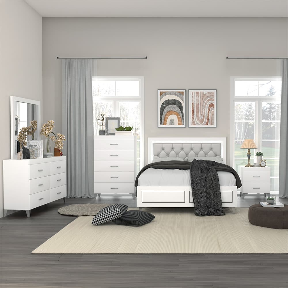 Eastern King Bed W/LED 7