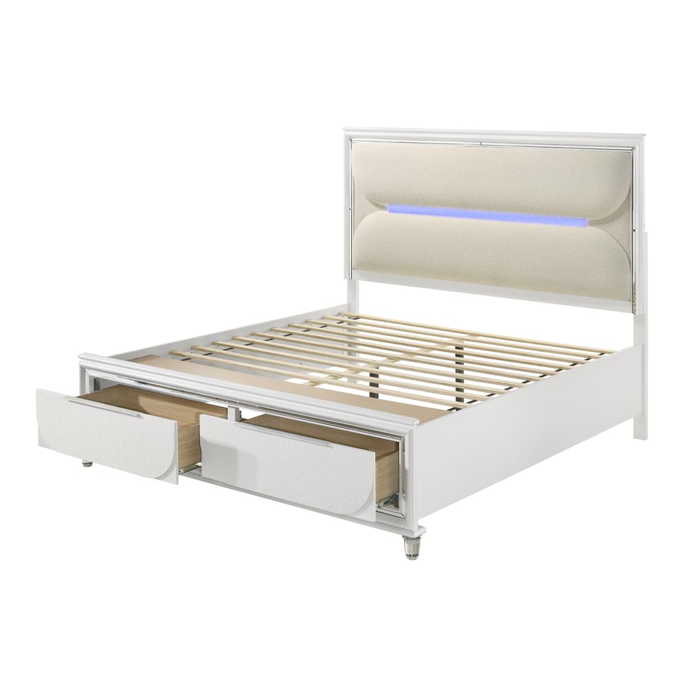 Eastern King Bed W/Storage & LED 2
