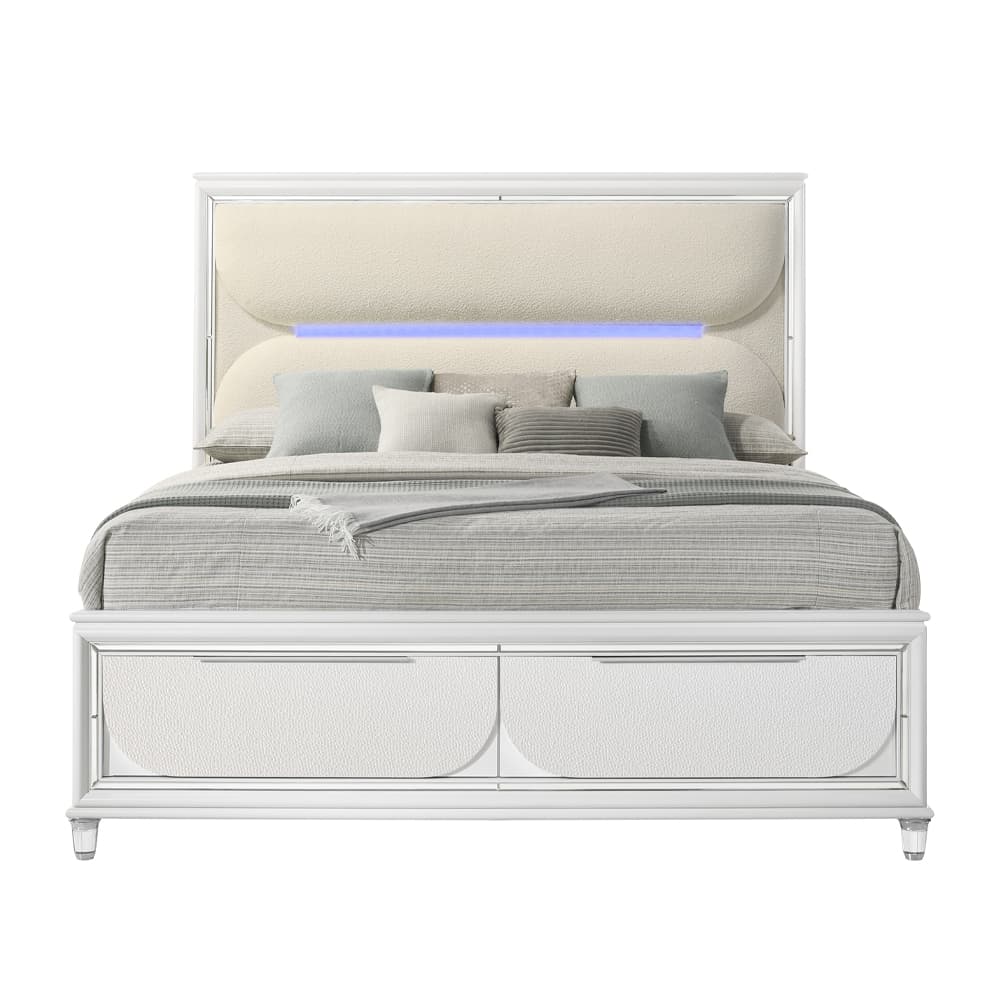 Eastern King Bed W/Storage & LED 3