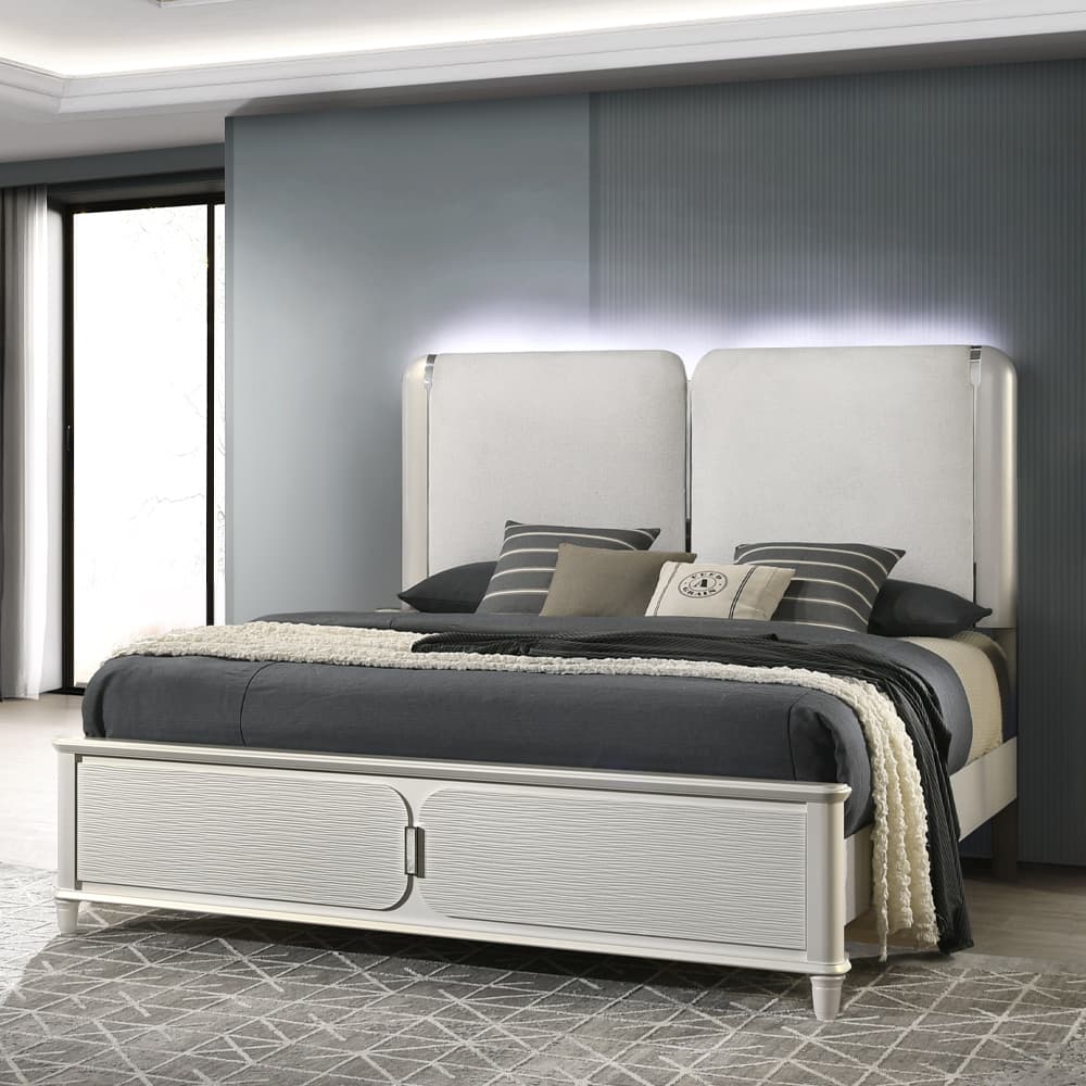 Queen Bed W/LED