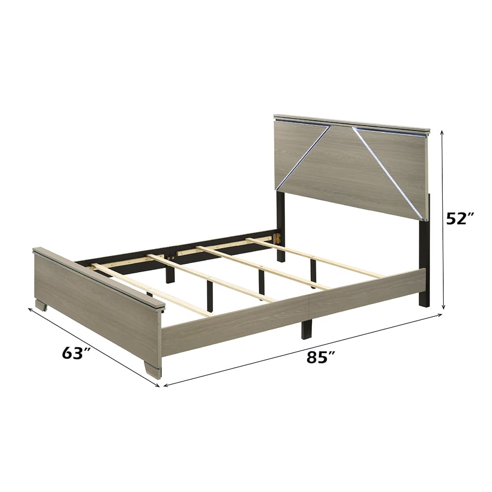 Queen Bed W/LED 6