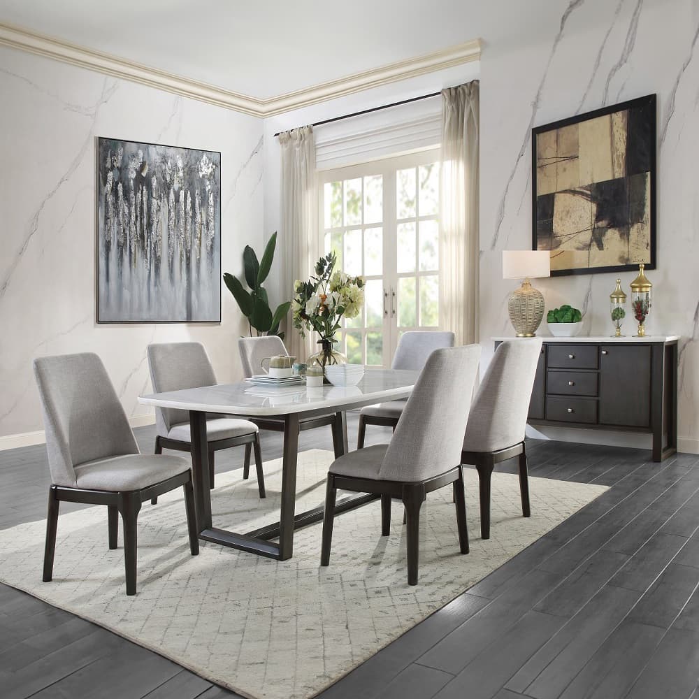 Dining Table W/Natrual Marble Top 6