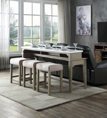 4Pc Pack Counter Height Table Set W/USB Port