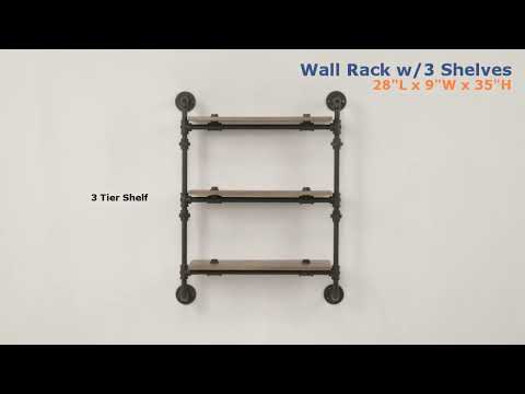 Wall Rack W/2 Shelves 6