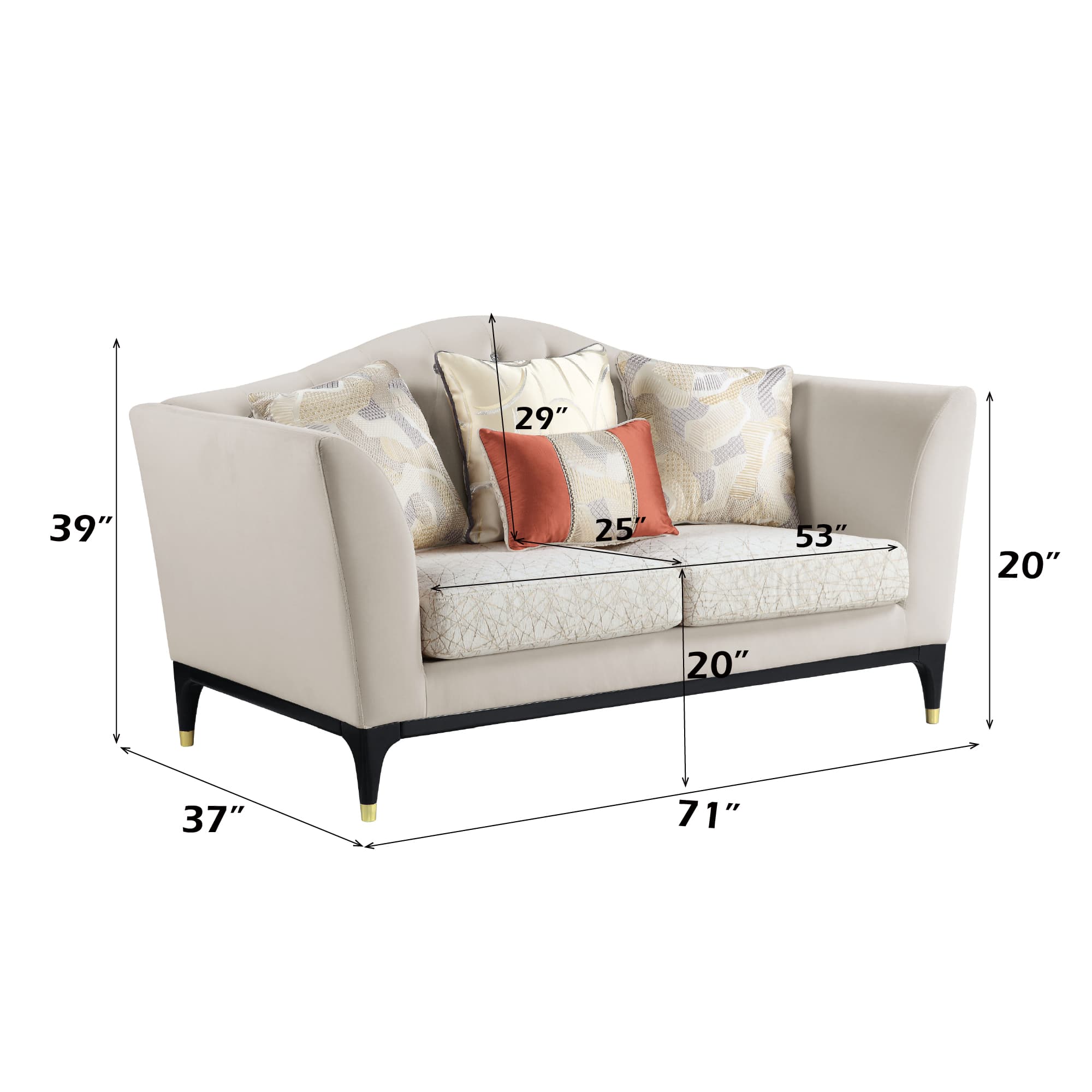 Loveseat W/4 Pillows 9