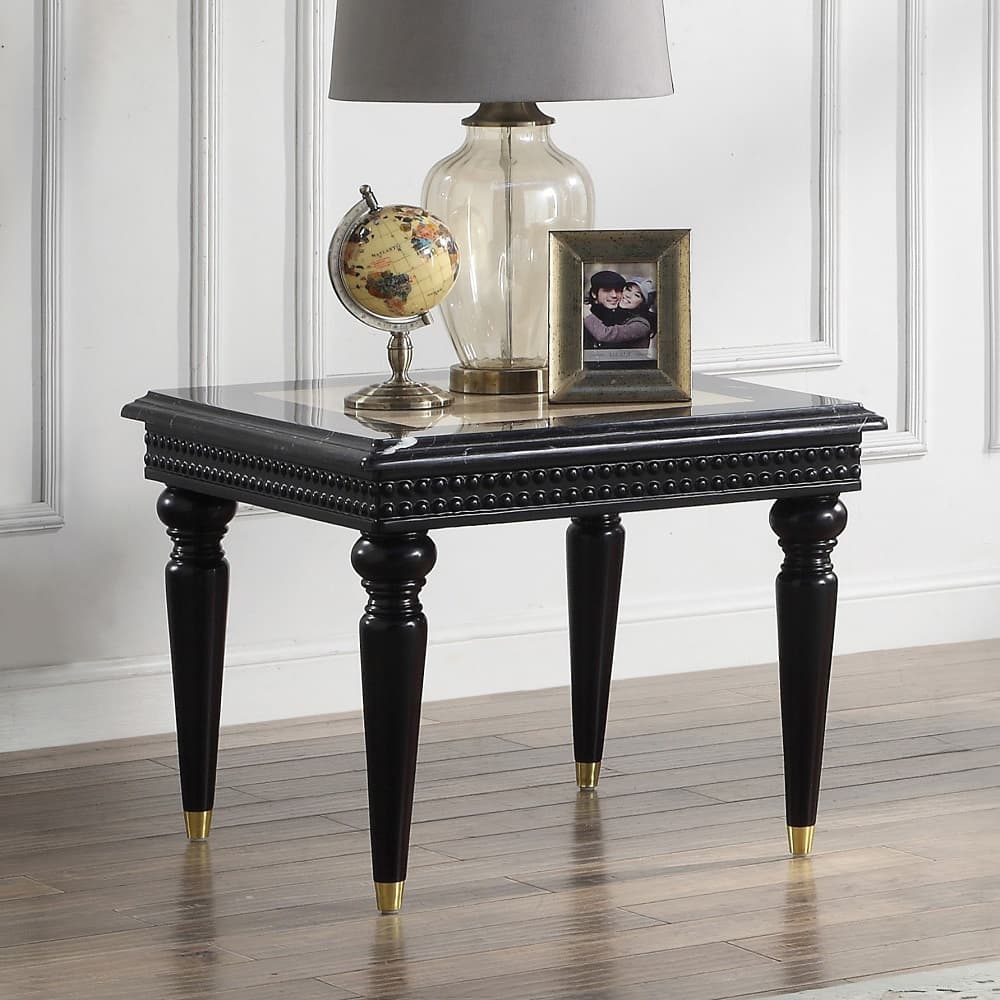 End Table W/Natrual Marble Top