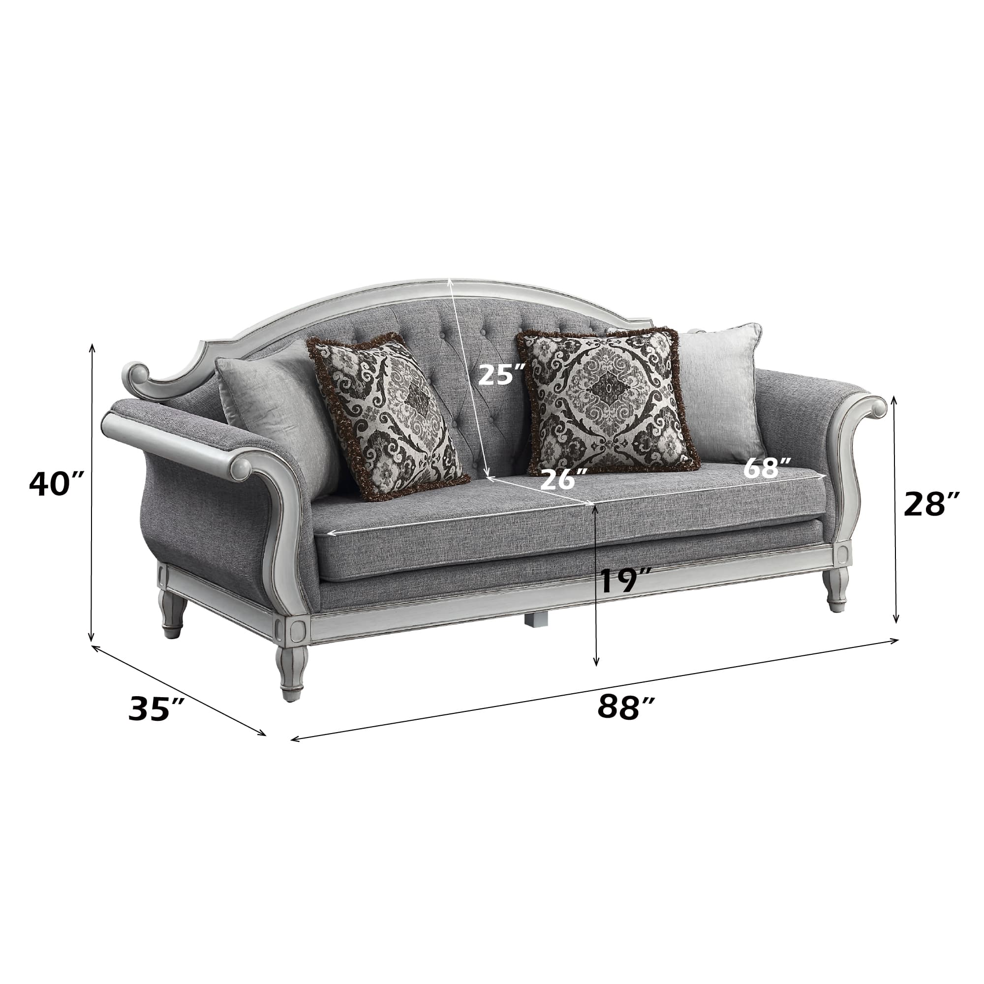 Sofa W/4 Pillows 8
