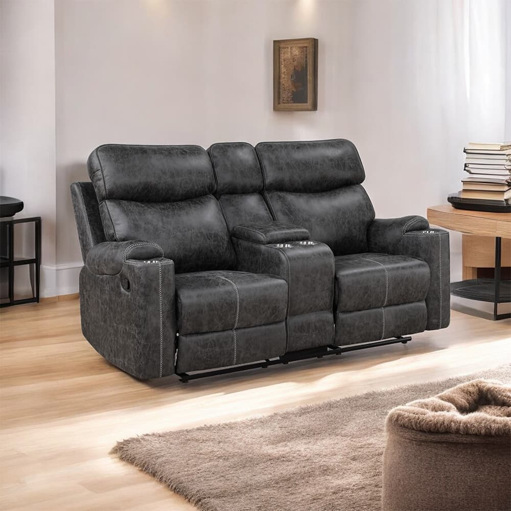 Motion Loveseat W/Console & USB Port 7