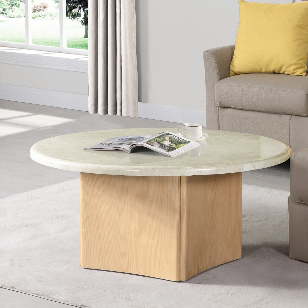 Coffee Table W/Natrual Marble Top