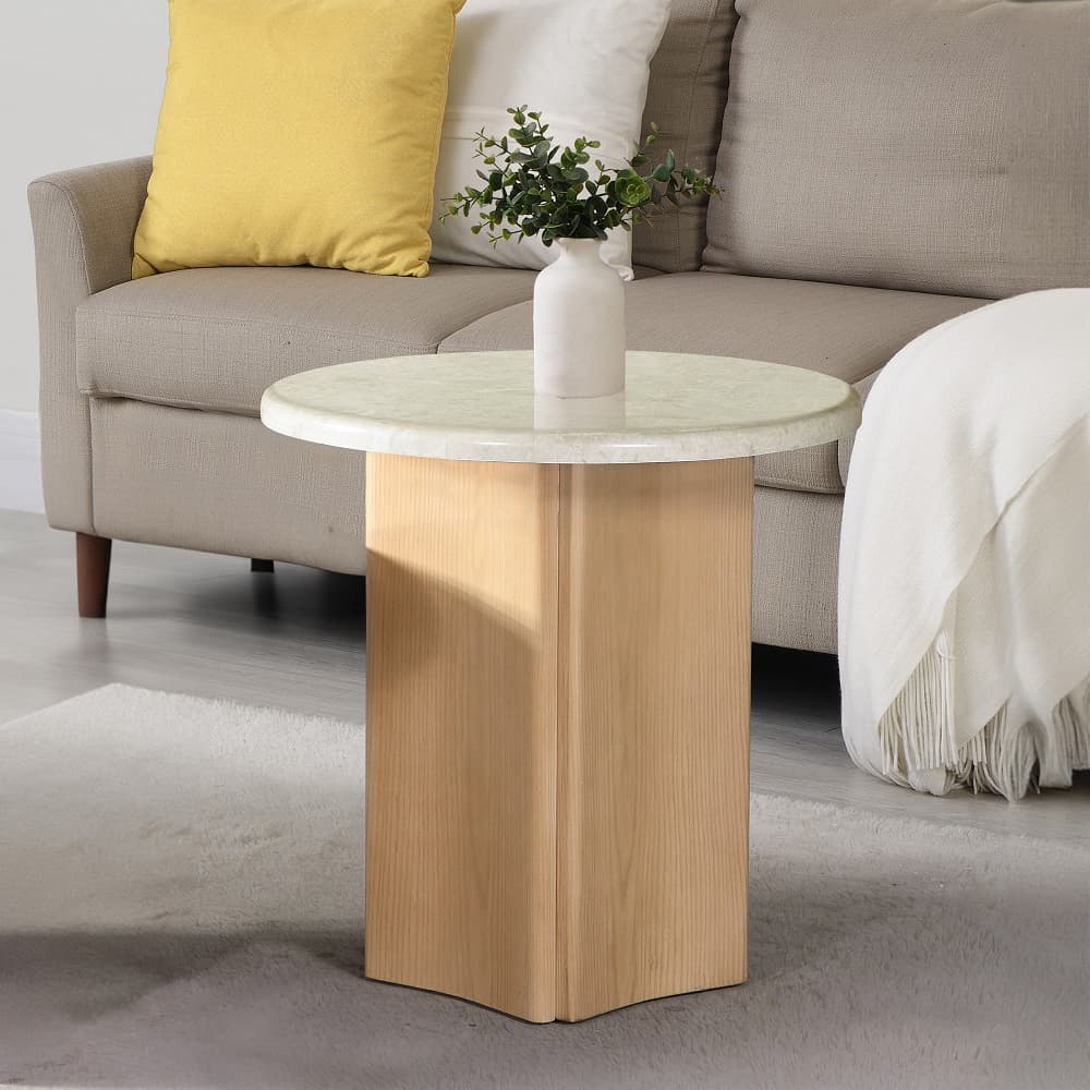 End Table W/Natrual Marble Top