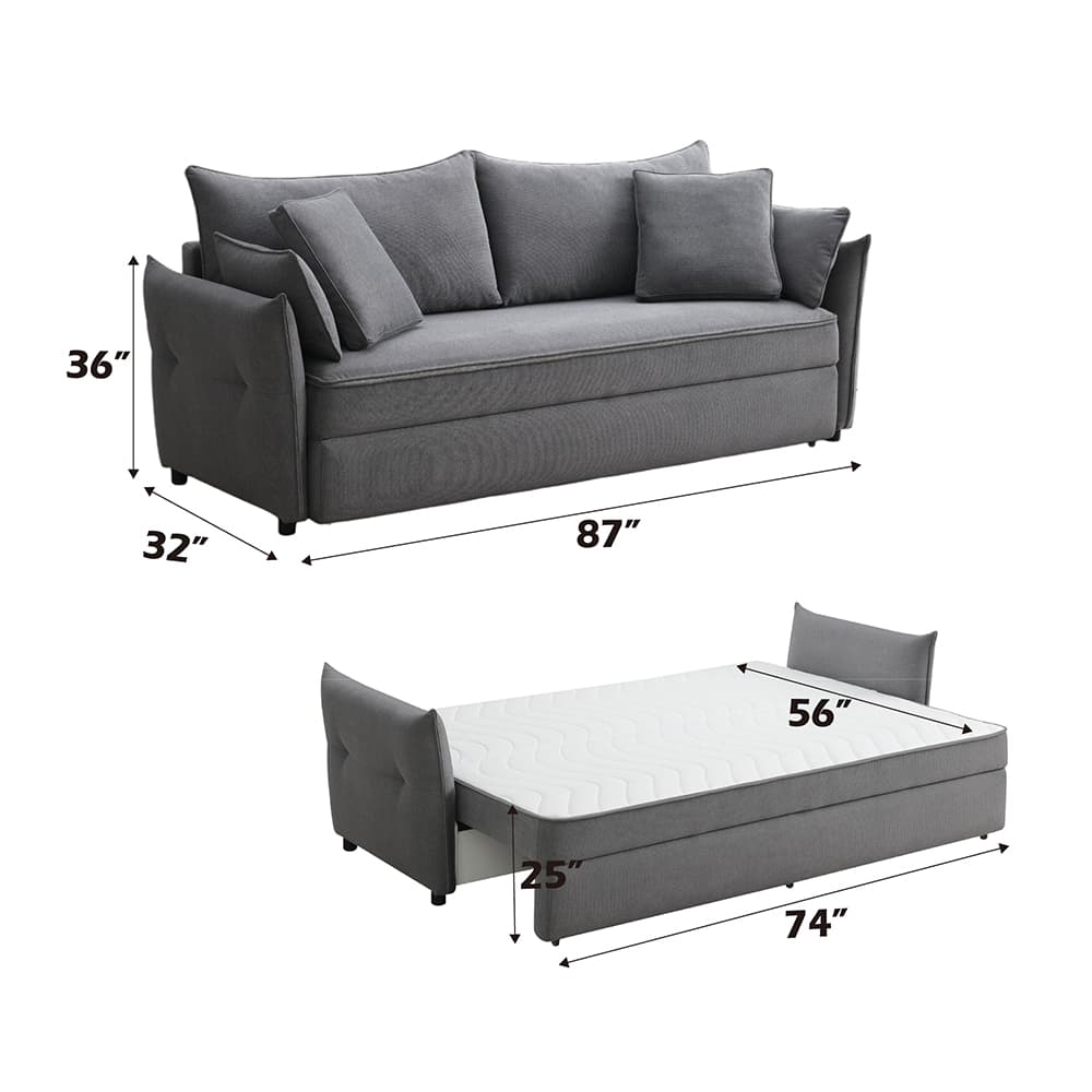 Sofa W/Sleeper, Storage & 4 Pillows 9