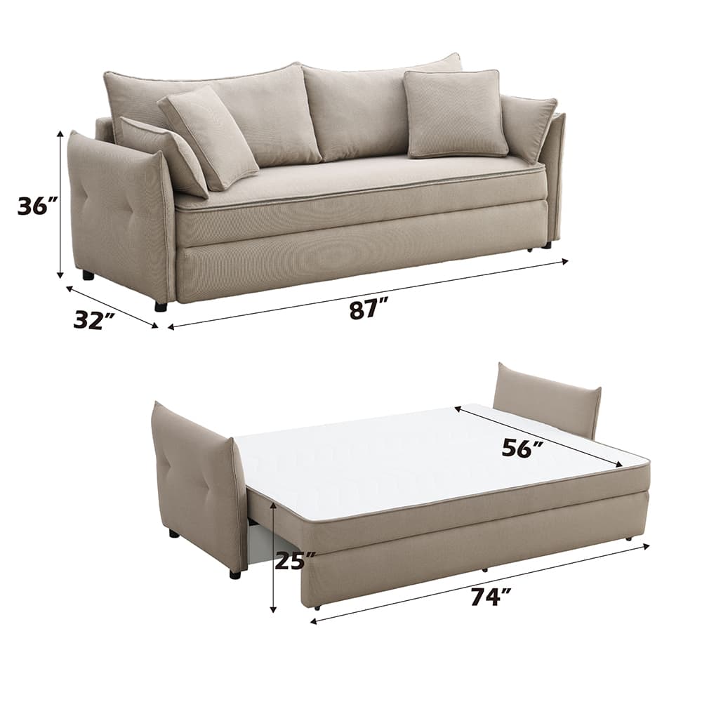 Sofa W/Sleeper, Storage & 4 Pillows 10