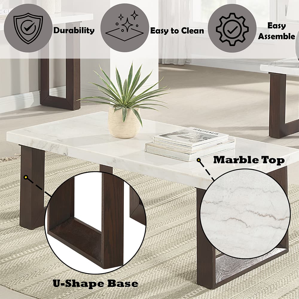 Coffee Table W/Natrual Marble Top 7
