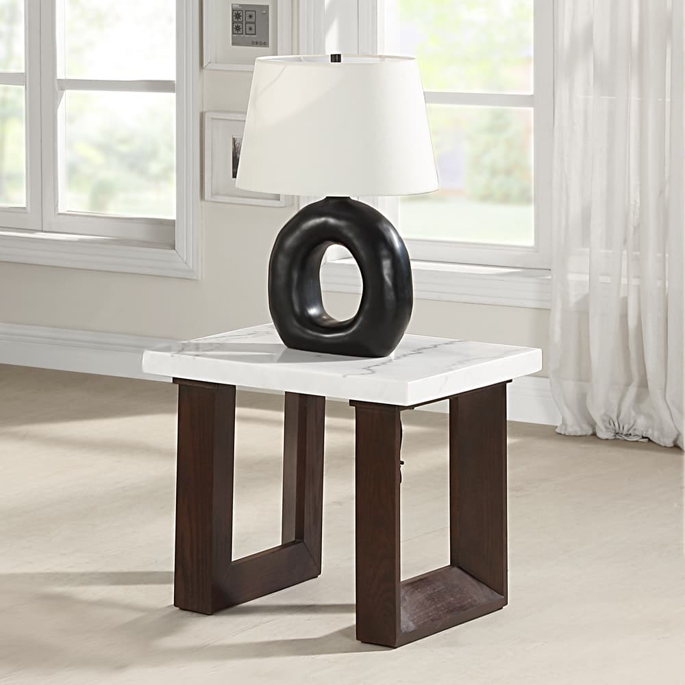 End Table W/Natrual Marble Top