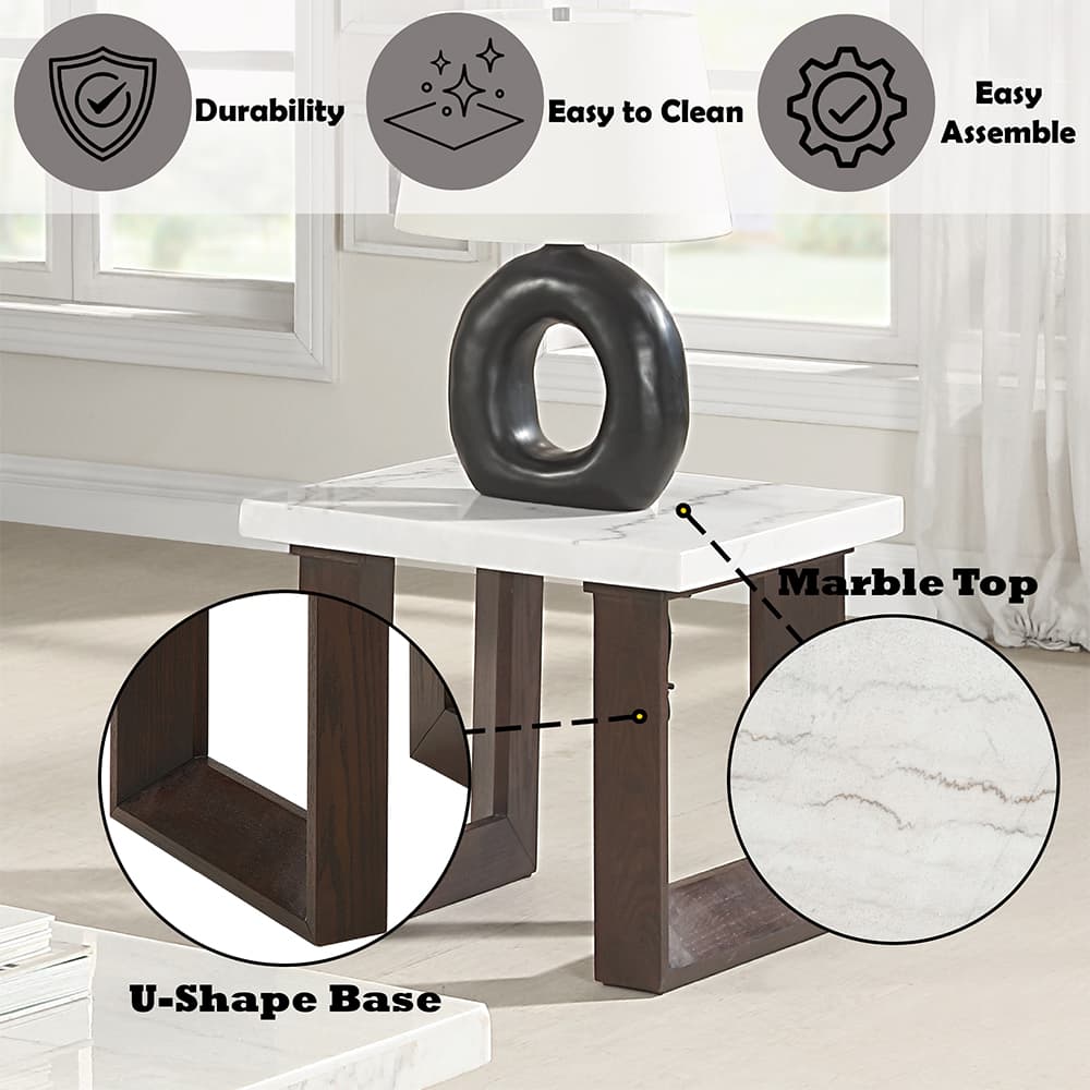 End Table W/Natrual Marble Top 6