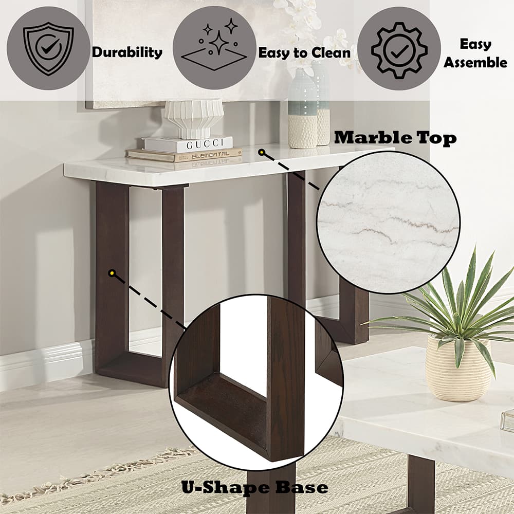 Sofa Table W/Natrual Marble Top 6