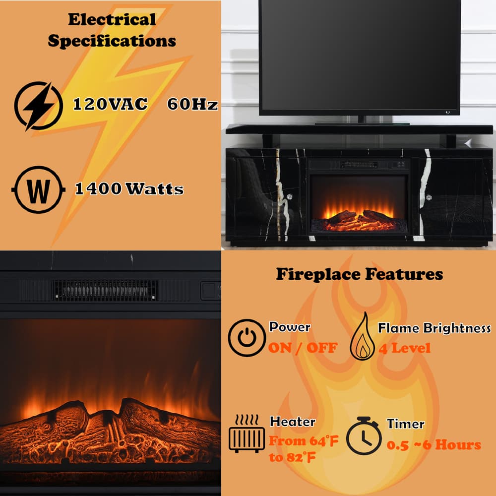 TV Stand W/Fireplace 7