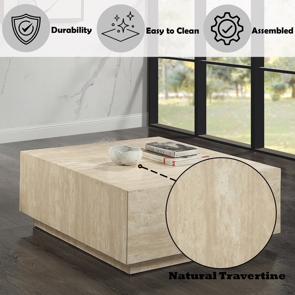 Coffee Table W/Natrual Marble Top 7