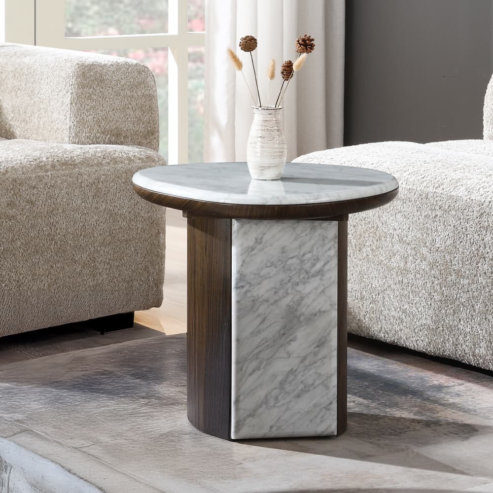 End Table W/Natural Marble