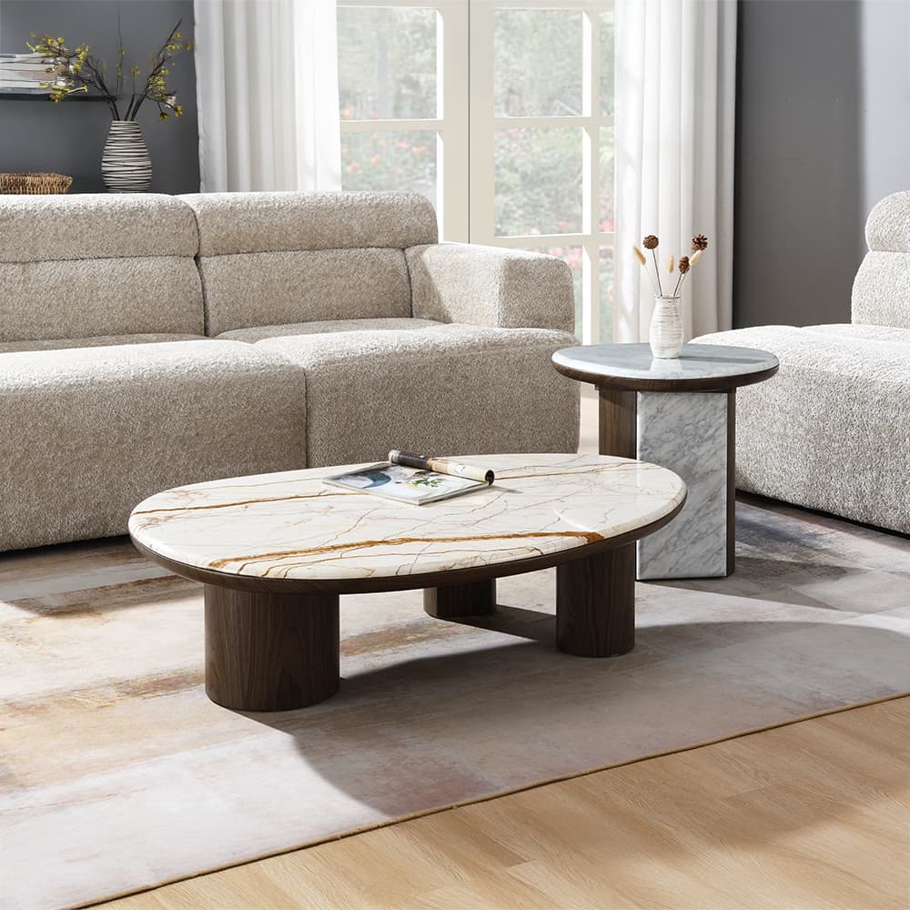 End Table W/Natural Marble 7