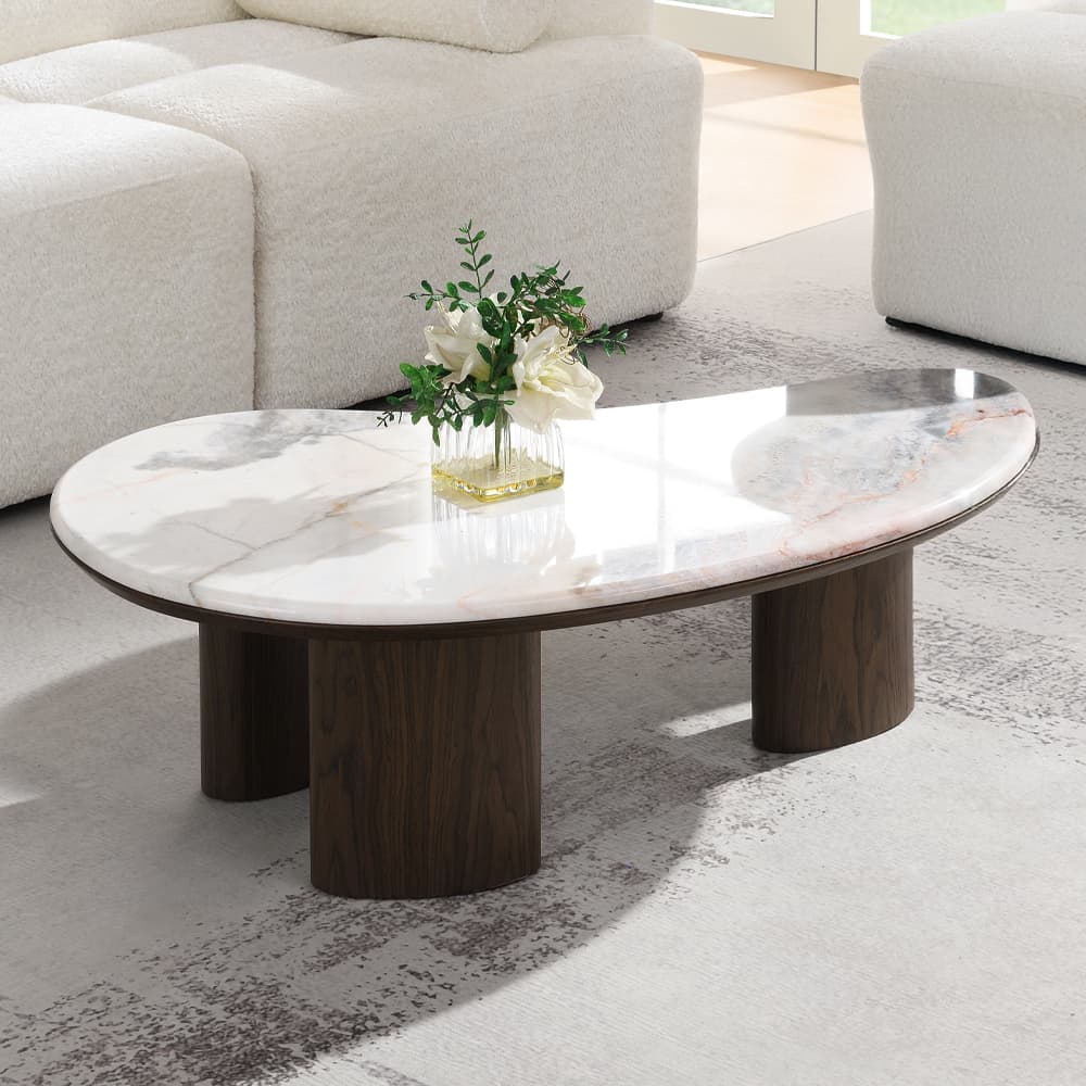 Coffee Table W/Natural Marble
