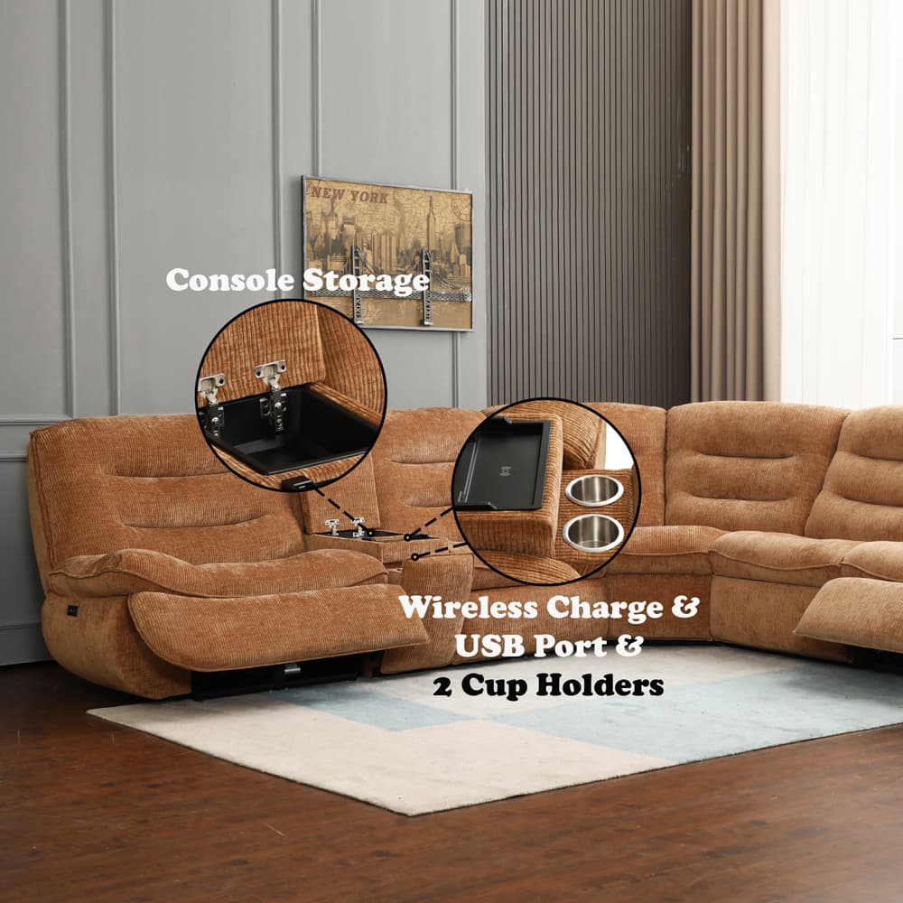 Power Motion Sectional Sofa W/USB Port 19