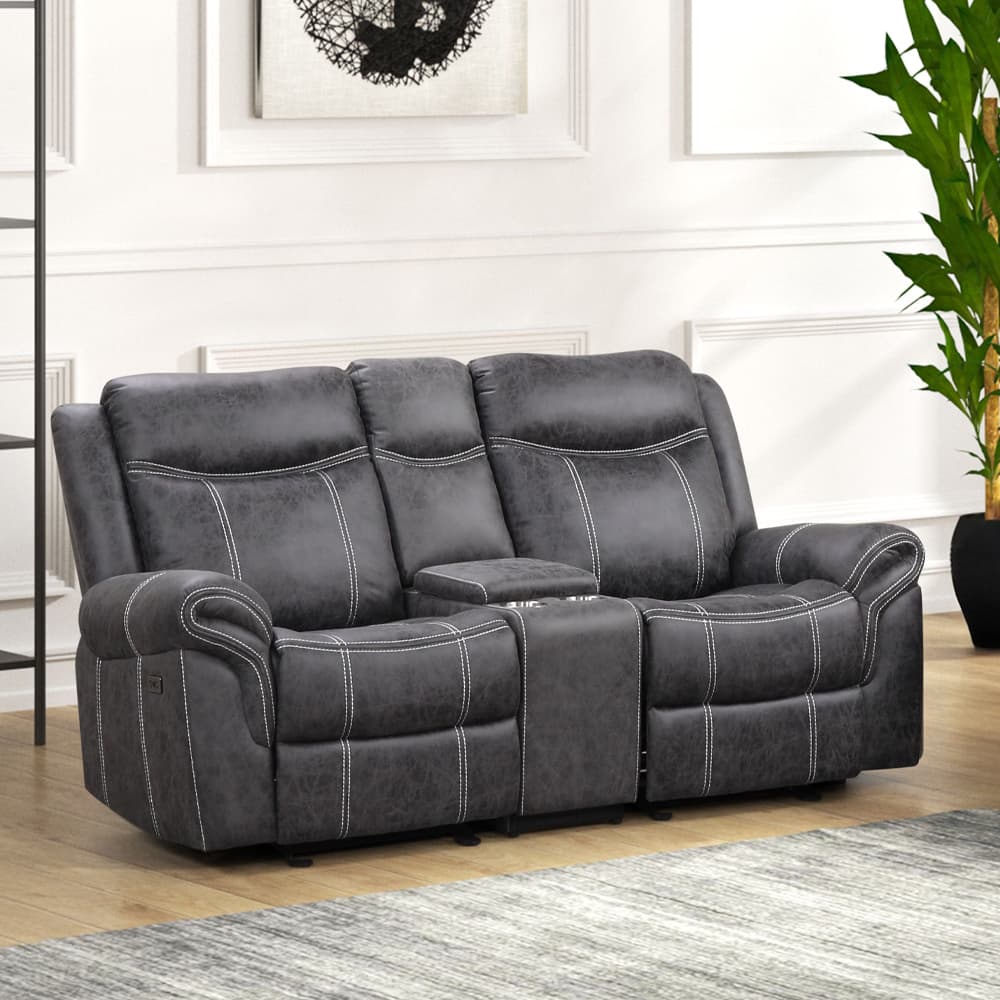 Power Motion Glider Loveseat W/USB Port