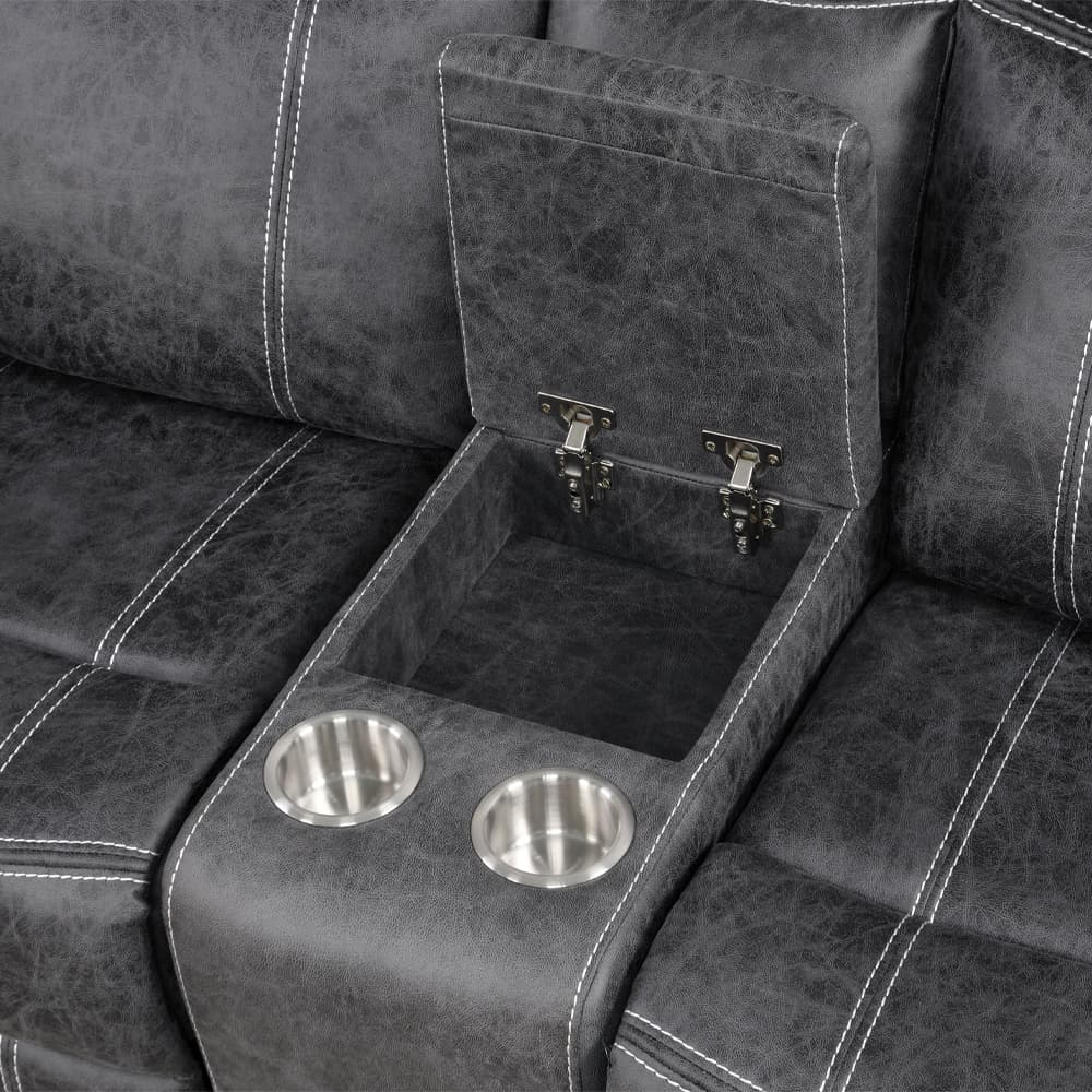 Power Motion Glider Loveseat W/USB Port 6